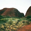 AUS NT TheOlgas 2001JUL13 007  There are two major walking trails, namely The Valley of the Winds and The Olga Gorge. : 2001, 2001 The "Gruesome Twosome" Australian Tour, Australia, Date, July, Month, NT, Places, The Olgas, Trips, Year